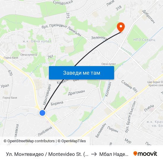 Ул. Монтевидео / Montevideo St. (2050) to Мбал Надежда map