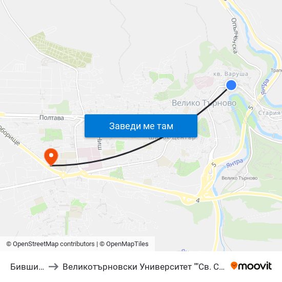 Бивши Хали / Ex Market Hall to Великотърновски Университет ""Св. Св. Кирил И Методий"" map