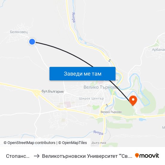 Стопански Двор to Великотърновски Университет ""Св. Св. Кирил И Методий"" map