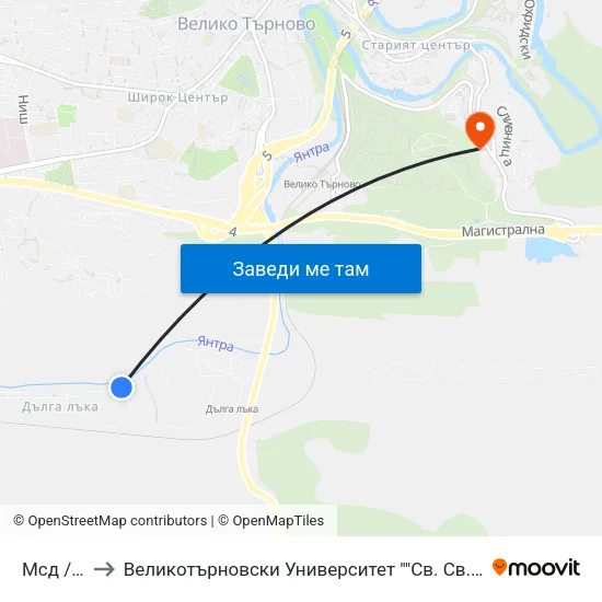 Мсд / Msd to Великотърновски Университет ""Св. Св. Кирил И Методий"" map