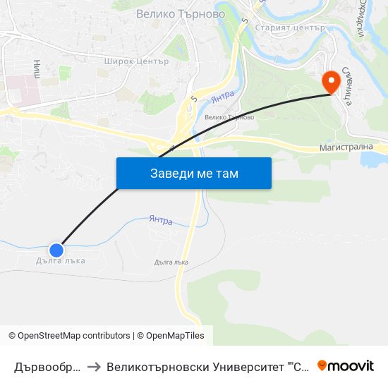 Дървообработване to Великотърновски Университет ""Св. Св. Кирил И Методий"" map