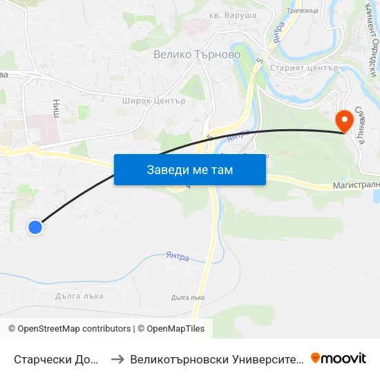 Старчески Дом / Nursing Home to Великотърновски Университет ""Св. Св. Кирил И Методий"" map