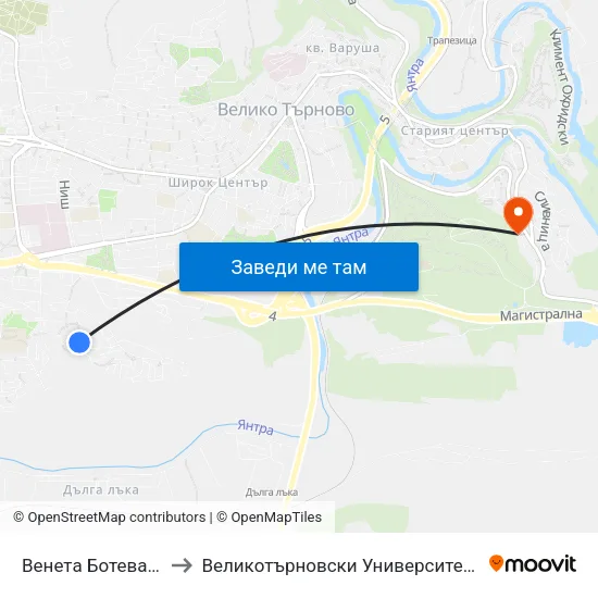 Венета Ботева / Veneta Boteva to Великотърновски Университет ""Св. Св. Кирил И Методий"" map