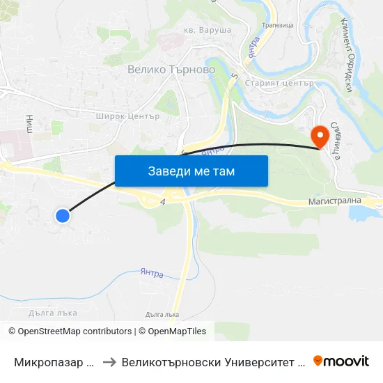 Микропазар / Micromarket to Великотърновски Университет ""Св. Св. Кирил И Методий"" map