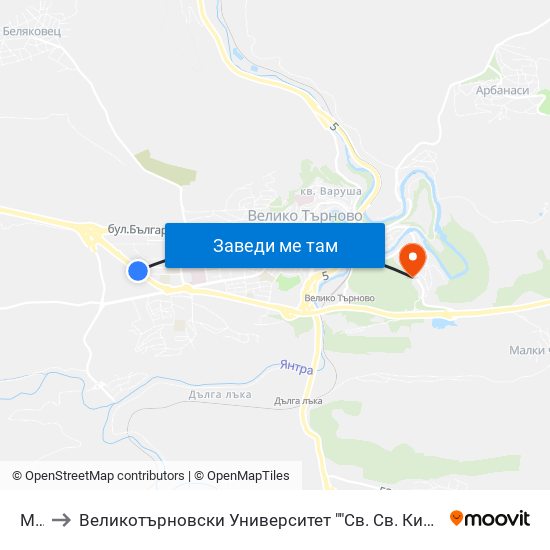 Мтс to Великотърновски Университет ""Св. Св. Кирил И Методий"" map