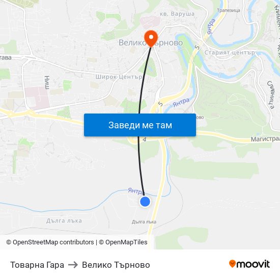 Товарна Гара / Freight Station to Велико Търново map