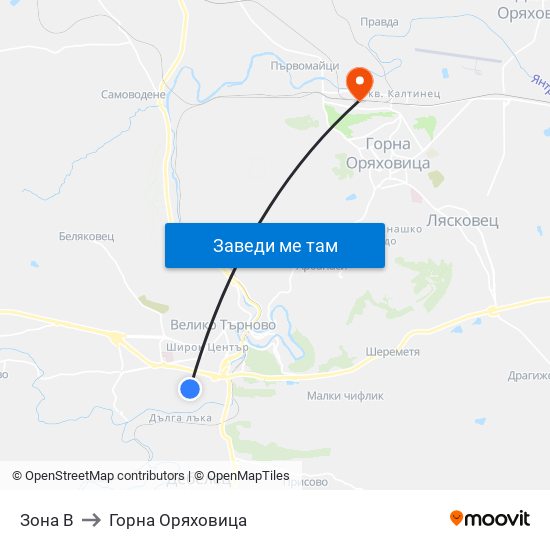 Зона В to Горна Оряховица map