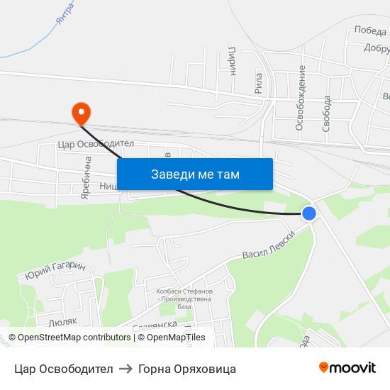 Цар Освободител (Раховец) / Tsar Osvoboditel (Rahovets) to Горна Оряховица map