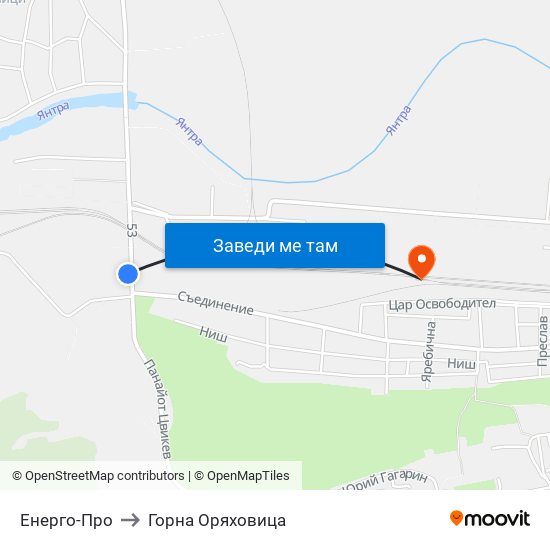 Енерго-Про (Енергоснабдяване) / Energo-Pro (Power Supply) to Горна Оряховица map