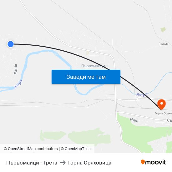 Първомайци - Трета to Горна Оряховица map