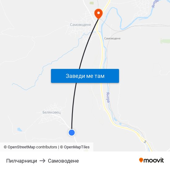 Пилчарници to Самоводене map