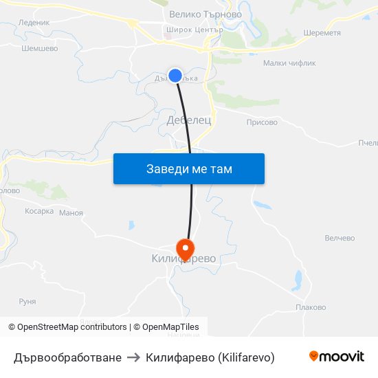 Дървообработване to Килифарево (Kilifarevo) map