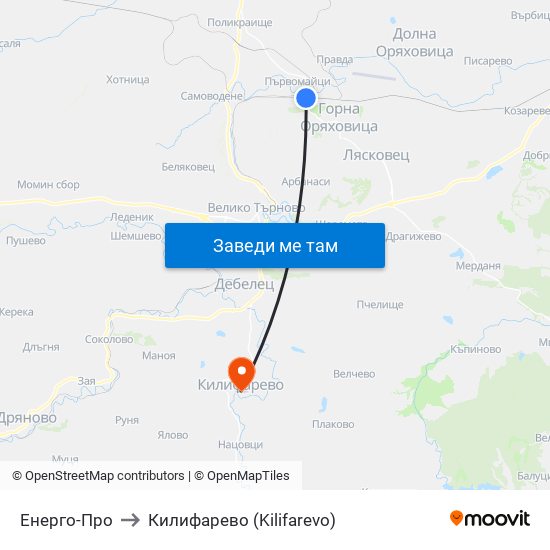 Енерго-Про to Килифарево (Kilifarevo) map