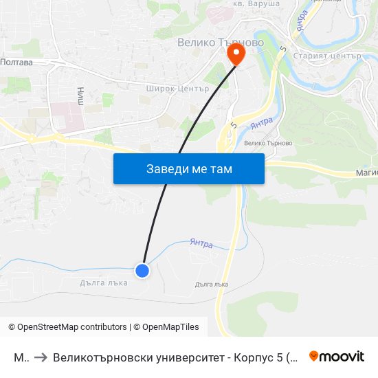 Мсд to Великотърновски университет - Корпус 5 (University of Veliko Tarnovo map