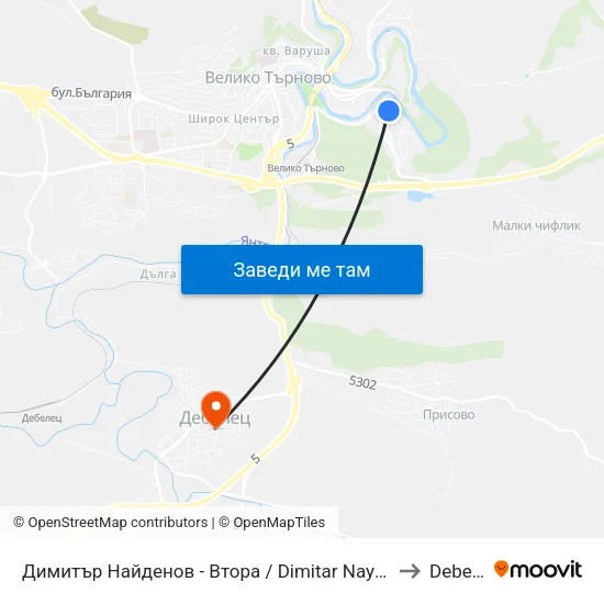 Димитър Найденов - Втора / Dimitar Naydenov - Second to Debelets map