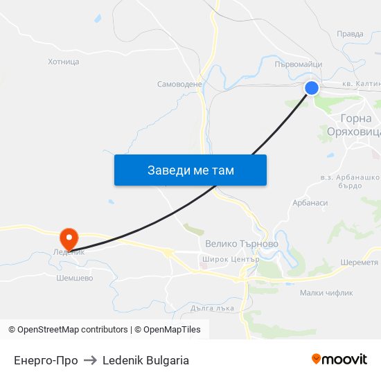 Енерго-Про to Ledenik Bulgaria map