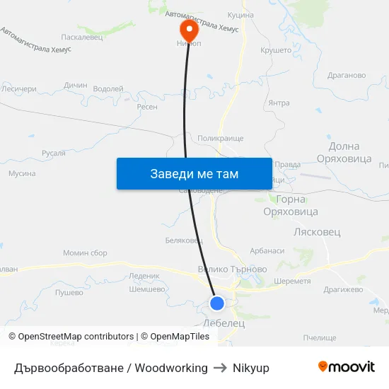 Дървообработване / Woodworking to Nikyup map