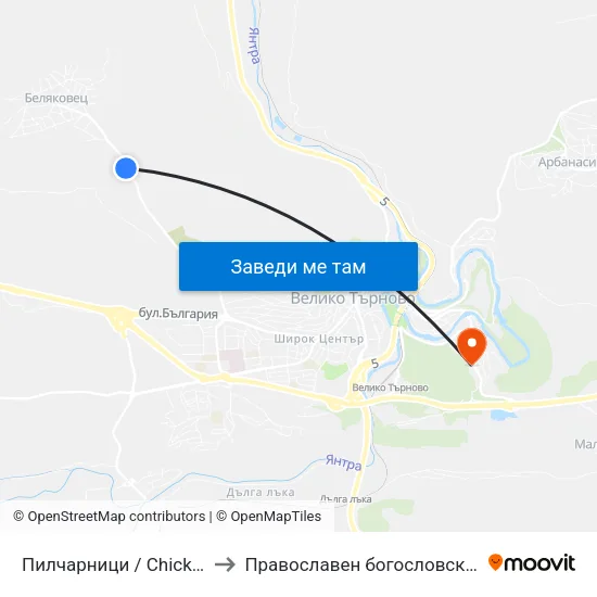 Пилчарници / Chicken Coops to Православен богословски факултет map