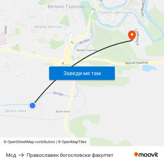 Мсд to Православен богословски факултет map