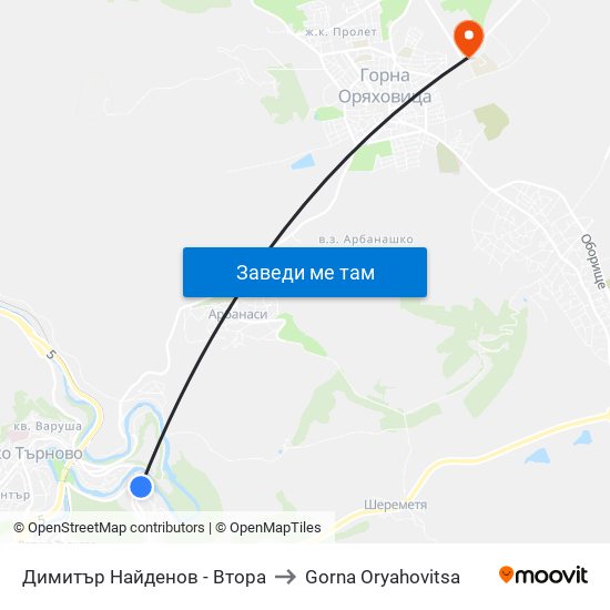 Димитър Найденов - Втора to Gorna Oryahovitsa map