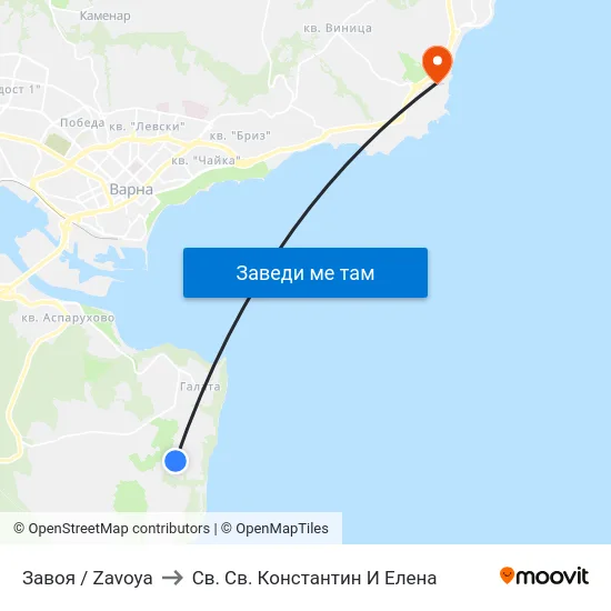 Завоя / Zavoya to Св. Св. Константин И Елена map