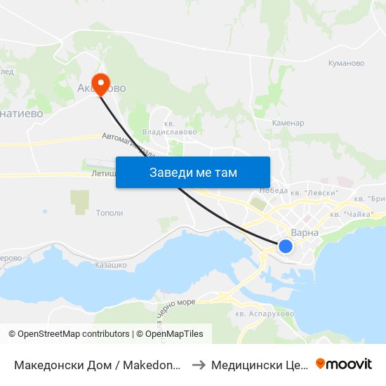 Македонски Дом / Makedonski Dom to Медицински Център map