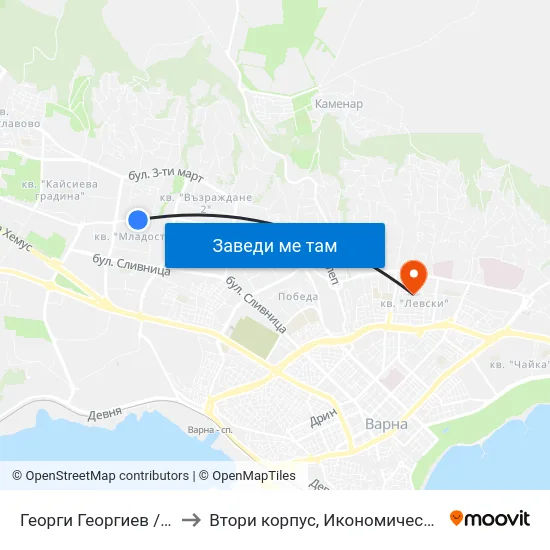 Георги Георгиев / Georgi Georgiev to Втори корпус, Икономически Университет - Варна map