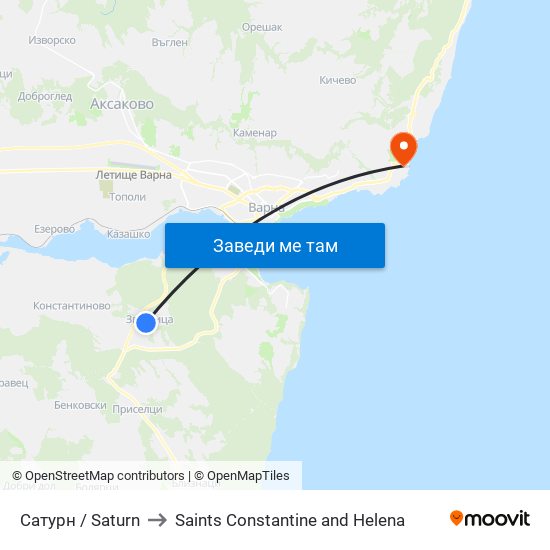 Сатурн / Saturn to Saints Constantine and Helena map