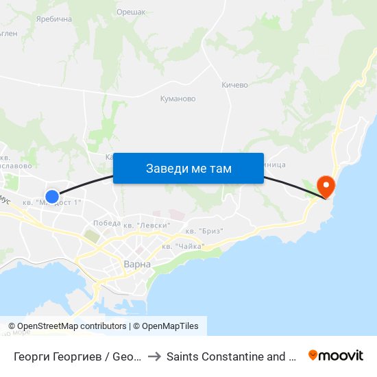 Георги Георгиев / Georgi Georgiev to Saints Constantine and Helena Resort map