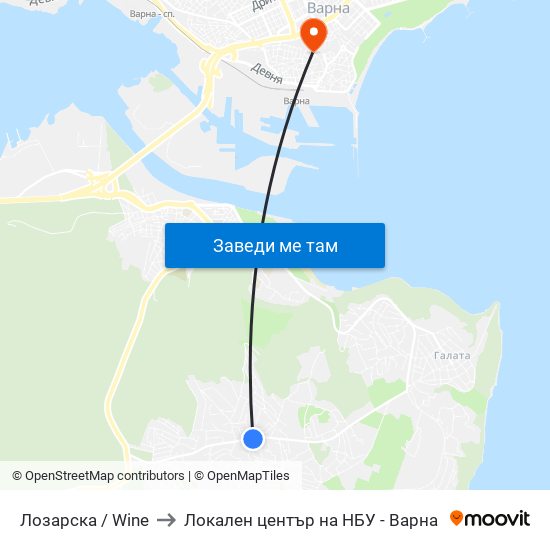 Лозарска / Wine to Локален център на НБУ - Варна map