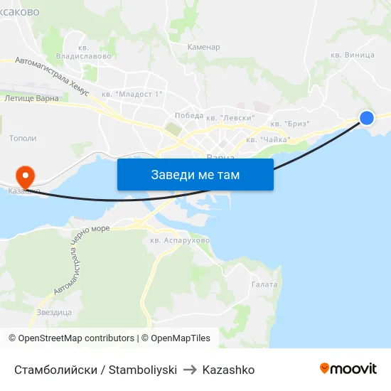 Стамболийски / Stamboliyski to Kazashko map