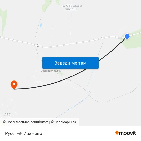 Русе to Ива́Ново map
