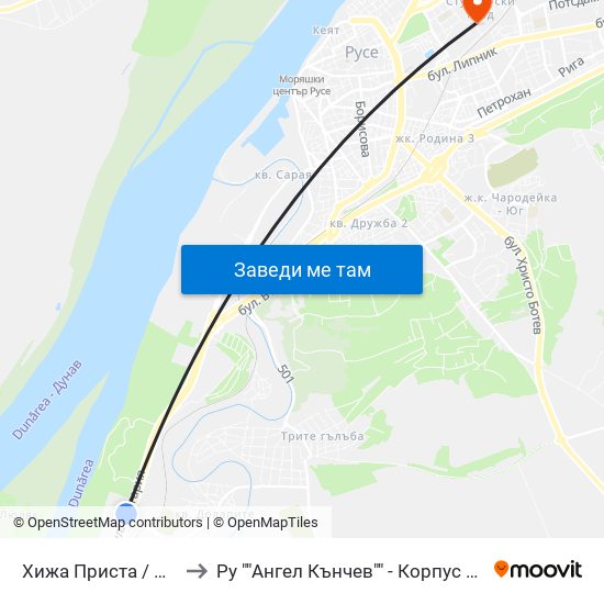 Хижа Приста to Ру ""Ангел Кънчев"" - Корпус 20: Транспорт map