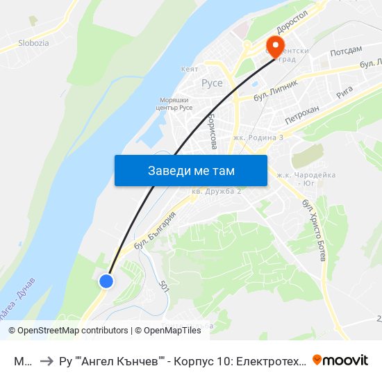 Метро to Ру ""Ангел Кънчев"" - Корпус 10: Електротехника, Електроника И Автоматика 1 map