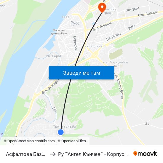 Асфалтова База - Запад / Asphalt Base - West to Ру ""Ангел Кънчев"" - Корпус 10: Електротехника, Електроника И Автоматика 1 map