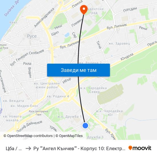 Цба / Cba Store to Ру ""Ангел Кънчев"" - Корпус 10: Електротехника, Електроника И Автоматика 1 map