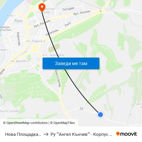 Нова Площадка - Юг / Nova Ploshtatka - South to Ру ""Ангел Кънчев"" - Корпус 10: Електротехника, Електроника И Автоматика 1 map