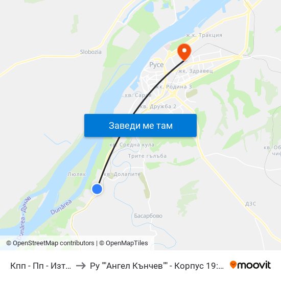 Кпп - Пп - Изток / Checkpoint - East to Ру ""Ангел Кънчев"" - Корпус 19: Екология И Опазване На Околната Среда 1 map