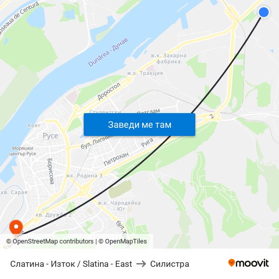 Кв. Слатина - Изток to Силистра map