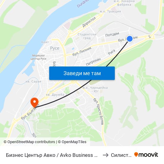Бизнес Център Авко to Силистра map