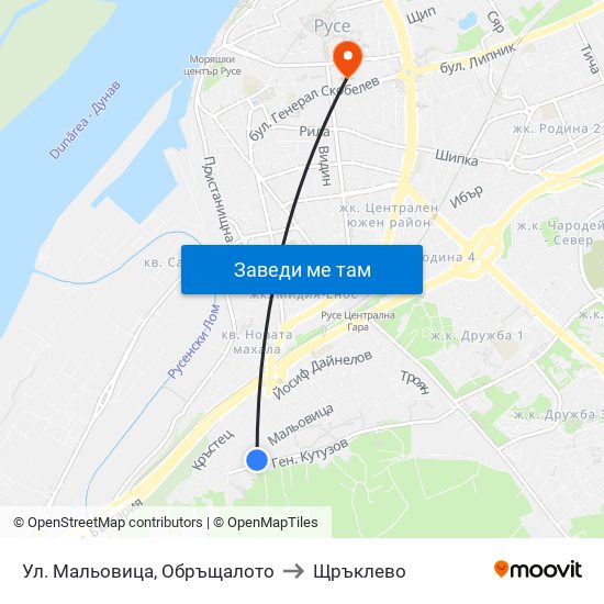 Ул. Мальовица, Обръщалото to Щръклево map