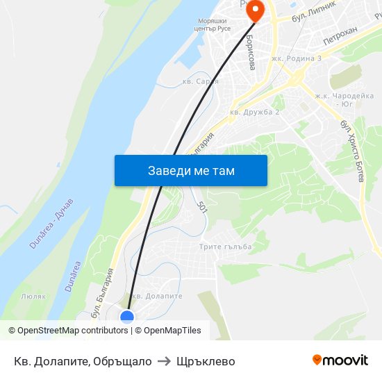 Кв. Долапите, Обръщало to Щръклево map