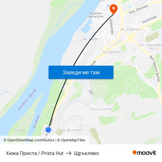 Хижа Приста to Щръклево map