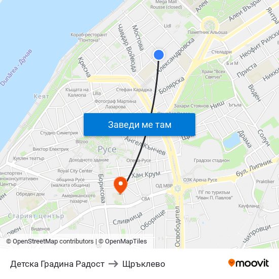 Детска Градина Радост / Radost Kindergarten to Щръклево map