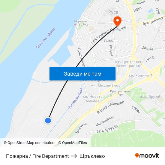Пожарна to Щръклево map