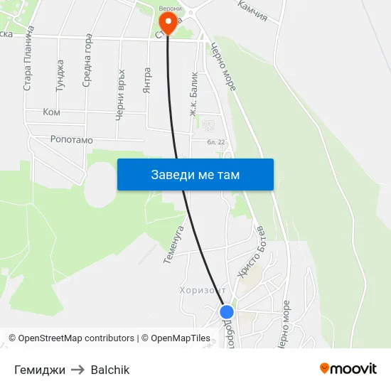 Гемиджи to Balchik map