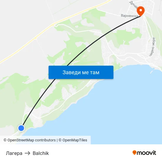 Лагера to Balchik map