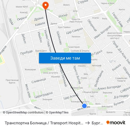 Транспортна Болница / Transport Hospital to Бургас map