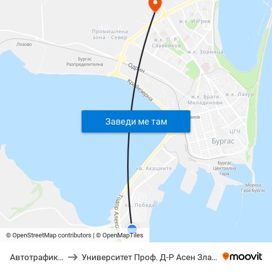 Автотрафик / Autotraffic to Университет Проф. Д-Р Асен Златаров Технически Факултет map