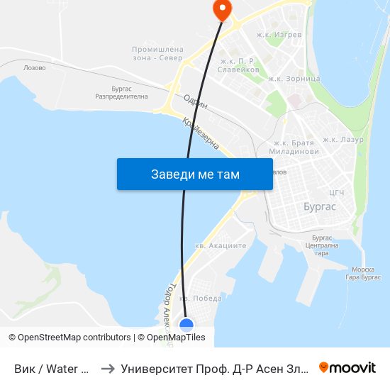 Вик / Water And Sanitation to Университет Проф. Д-Р Асен Златаров Технически Факултет map